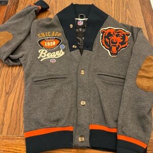 Chicago Bears Gray Vintage Varsity Sweater Jacket
